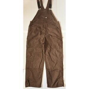 BERNE - Men's Overalls Brown Duck Canvas Double Knee Workwear - Size 44x34